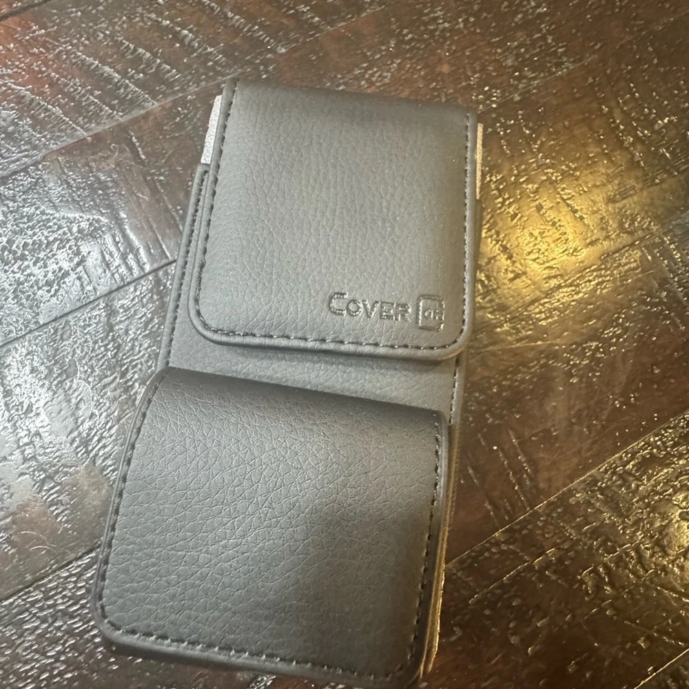 Black Leather Phone Belt Clip Pouch